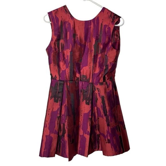 AQ/AQ Womens Uropa Mini Dress 6 Abstract Pink Iridescent Structured Fit & Flare - Picture 1 of 8